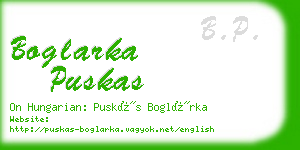 boglarka puskas business card
